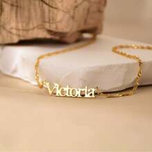 1 pezzo Collana personalizzata con nome, collana con catena a torsione lucida, collana con nome personalizzato, collana con nome placcata in oro 18K, regalo di compleanno per lei, adatta per uso quotidiano