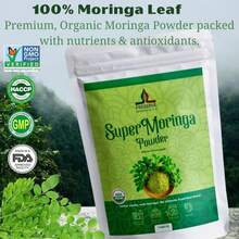 Pure Moringa Powder Retort Processed Oleifera Leaf Powder | Gluten-Free And Vegan | Perfect For Smothies, Drinks, Tea &Amp; Receips Pure Super Green Food, 113g - Trắng - Xem 3