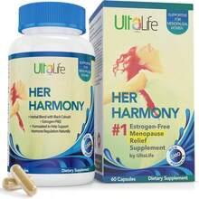 UltaLife Her Harmony Menopause Supplements For Women - Hot Flashes Menopause Relief &Amp; Hormone Balance For Women - Contains Black Cohosh, Dong Quai, Red Clover &Amp; More - Estrogen Free - 120 Capsules - Flavor NameA - 查看 2
