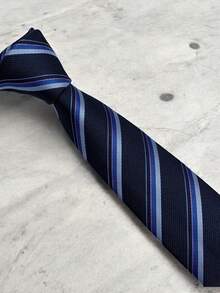 Luxury Men's Skinny Ties Polyester Silk Solid Polka Dot Striped Check Skinny Jacquard Groomsman Tie - 紫丁香色 - 查看 4