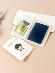 1pc Matte Finish Pu Material Travel Passport Cover With World Map & Letter Print And Fixed Design Passport Holder Passport Case Passport Wallet Passport Bag For Holiday For Vacation Passport Pouch For Flight For Back To School For Men And Women Travel Essentials Travel Accessories - Multicolor - View 9