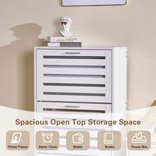 VECELO Shoe Storage Cabinet For Entryway With 3 Flip Drawers Slim Hidden Free Standing Organizer For Narrow Hallway - trắng - Xem 6
