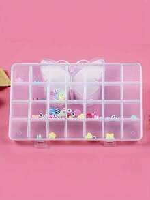 1个多功能28格透明塑料收纳盒，可用于整理珠子、珠宝、渔具和手工配件——非常适合返校季、节日送礼和DIY项目——PP材质，经久耐用，是圣诞节、感恩节和新年庆祝活动的理想之选。