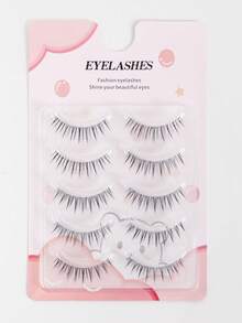 Manga Lashes 5 对全条假睫毛魔鬼漫画睫毛动漫角色扮演假睫毛带透明茎，漫画睫毛，日本化妆浓密自然纤细睫毛延长，亚洲韩国角色扮演动漫假睫毛化妆工具条状睫毛，睫毛，睫毛，假睫毛 - 尖尾漫畫款 - 查看 7