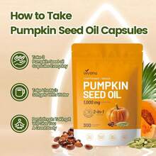 Pumpkin Seed Oil With Saw Palmetto Capsules | Cold Pressed, Pure Virgin Oil, Essential Fatty Acids &Amp; Phytosterols | 300 SoftgelsSupports Hair, Urinary, Bladder &Amp; Prostate Health | Non-GMO - Flavor NameC - 查看 6