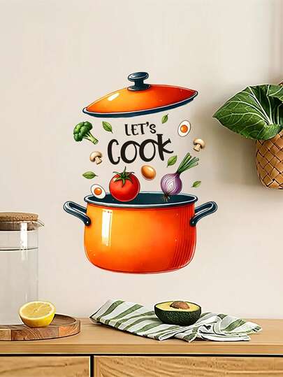 1Set Personalized Creative Teapot English Slogan Kitchen Sticker-PVC Self-Adhesive Waterproof Removable Wall Glass Sticker, Perfect For Kitchen Home Beautification Decorative Wall Sticker, Etc, Make Room Decoration More Interesting Wallpaper Wall Paper Wall Stickers Wall Decor Room Decor Wallpaper Stickers Wall Bedroom Decor Kitchen Decor Home Decor