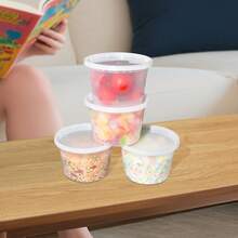 45 Sets Of Transparent Plastic Storage Containers With Lids [8/16/24/32 Ounces], For Food Storage, Made Of PP Material, Heat-Resistant Soup Cups, Leak-Proof, Microwaveable, Reusable, Suitable For Holding Fruits, Snacks, Vegetables, Noodles, Rice Soup, Suitable For Family Gatherings, Restaurants, Catering Services, And Halloween And Christmas Parties., Home Decor, Party & Christmas Storage - 45 Sets - 查看 5