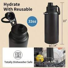 1pc 32oz Stainless Steel Insulated Water Bottle, Perfect For Sports And Outdoor Activities, Christmas And Halloween Holiday Gifts - 彩色 - 查看 2
