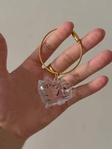 1 pezzo Portachiavi a forma di animale domestico, perfetto da collezione: portachiavi a forma di animale domestico con funzione di conservazione dei capelli, portachiavi memoriale per animali domestici - souvenir a forma di cane/gatto carino, regalo commemorativo per proprietari di animali domestici (stile portachiavi casuale)