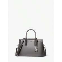 Michael Kors Laila  Burnished Leather Satchel |  | Women Crossbody - 風暴 - 查看 1