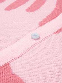 Manfinity Hypemode Men's Color-Block Button-Up Long Sleeve Cardigan Sweater - Pink - View 3