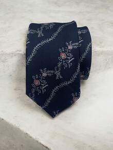 Luxury Men's Skinny Ties Polyester Silk Solid Polka Dot Striped Check Skinny Jacquard Groomsman Tie - 藍白色 - 查看 1