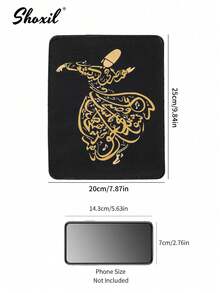 shoxil 1pc Suficalligraphy Mouse Pad, Arabic Pattern Mouse Mat, Waterproof Surface & Non-Slip Rubber Base With Stitched Edges Computer Mousepad, Gaming Mouse Mat For Laptop, Office & Home - Black - View 6