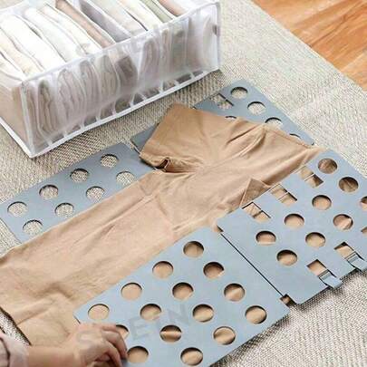 1pc Space-Saving Garment Folding Board, Adjustable Size Plastic Board For T-Shirts And More, Ideal For Travel And Home Organization, Hanging Closet Clothing Folder, Portable Wardrobe Organizer, Neat Fold, Lightweight Durable Plastic Folding Aid For Wardrobe, Closet Storage, Travel Packing, And Everyday Use, Efficient Fold Companion, Versatile Clothes Aide, Premium Quality Folding Tool For T-Shirts, Tops, Sweaters, And Casual Garments, Compact Design For Dresser Drawer And Hanging Shelf, Simplified Closet Maintenance, Quick, Tidy, And Space Maximizing Storage Solution