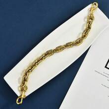 1 Pc Retro Fashion Oval Carved  Bag Chain Hanging High-End Feeling Belongs To Crossbody Bag Extension Chain Accessories - 古金 - 查看 5