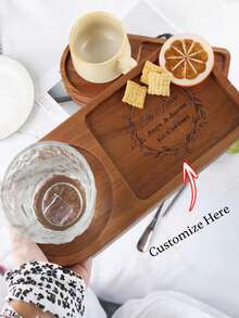 1pc Customized Wooden Tea & Cookie Tray, Coaster, Vintage Coffee Cup Mat, Tray, Tea & Cookie Pad, Wooden Coffee Serving Board, Anniversary Gift, Wedding Gift, Engraved Wooden Board, Tea & Coffee Lover Gift, Christmas, New Year, Thanksgiving Gift