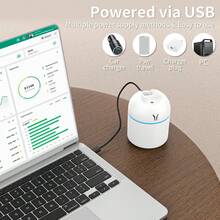 Portable Mini Humidifier, 250ML 3-In-1 Cool Mist With Aroma Pads, Colorful Night Light, USB For Car And Travel - Hồng - Xem 3
