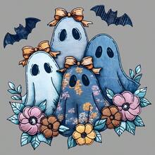 3 قطع / 3 قطع / 4 قطع / عناصر زهرة الشبح الهالوين 4 ، رقع ملابس قابلة للغسل من الدرجة الأولى DIY ، ملصقات نقل الحرارة ، تي شيرتات نسائية / رجالية ، حقائب الظهر ، وسائد ، شارات زخرفية ، ملصقات ، قبعات البيسبول ، حقائب الظهر ، إلخ
