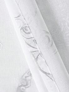 1 Piece Of Christmas Five-Pointed Star Reindeer Silver Foil Craft Christmas Festival Party, Bedroom Living Room Banquet Light-Transmitting Beautiful Window Curtain