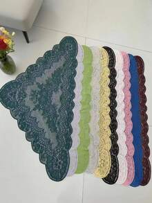 1pc 130cm*60cm Deep Wine Red Lace Trim, Decorative Fabric For Clothing, Lampshade, Tablecloth, Dress Hem