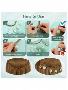 40 Pieces Of Wig Dreadlocks, Curly Hair Bangs, Braided Hair Ring,Gifts,Travel,Gifts For Women,Hair Stuff,Stocking Stuffers