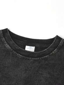 Men's T-Shirt, Retro, Rock Band Misfits Themed, Print, Pattern, Loose Fit, Short Sleeved, Top 004-A - 黑色 - 查看 5