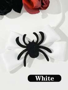 1pc Halloween Spider Bow Hair Clip, Children's Creative Bow Hair Clip, Cute Quirky Side Bangs Clip, Festive Personalized Hair Accessory