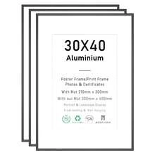 2/3pcs 12x16in/30x40cm Black Aluminum Alloy Photo Frames, A3/A4 Modern Home Decor Art Frames, Minimalist Stylish Gold Aluminum Alloy Decorative Frames