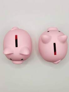 1pc Cute Plastic Pig Piggy Bank, Unbreakable Plastic Coin Saving Box, Interesting Gift For Birthday, Holiday - Multicolor - View 4