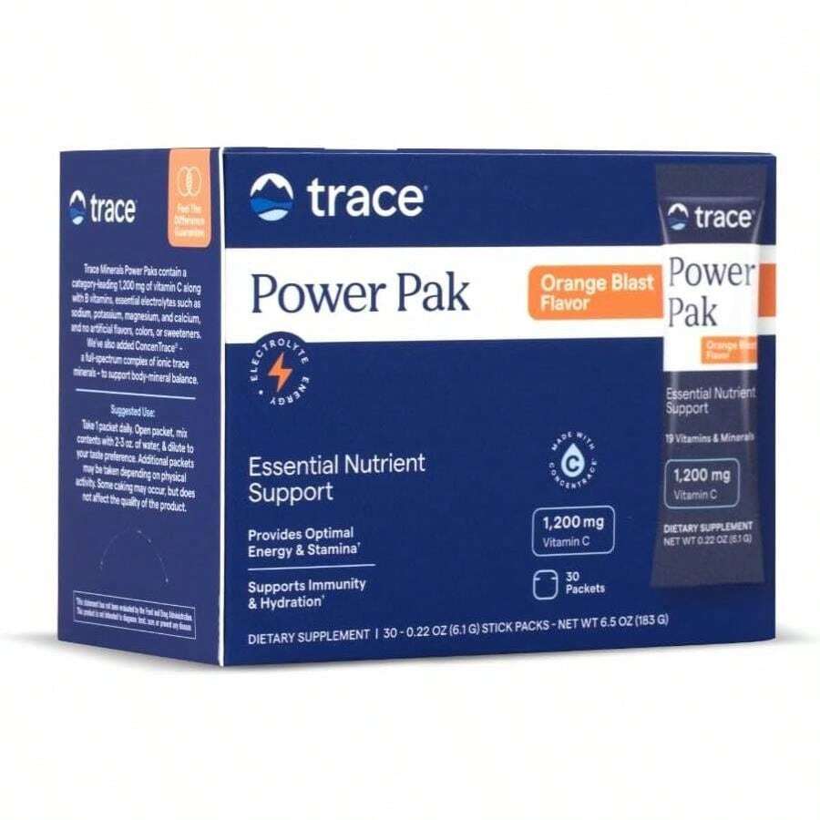 Electrolyte Stamina Power Pak Orange Blast Trace Minerals 017oz(48g) Each 30 Packet - Trắng - Xem 1