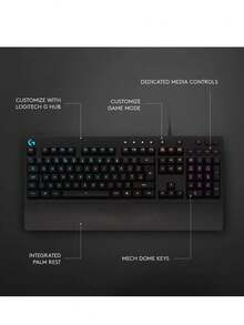 Logitech G213 Wired Gaming Keyboard W/ Dedicated Media Controls - Tactile Mech-Dome Keyswitches, 16.8 Million Lighting Colors, Backlit Keys, Spill-Resistant, And Durable Design - Black - màu đen - Xem 2