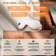 Eye Massager Eye Protector With Bluetooth Headphones, For Dark Circles, Eye Fatigue, Relieve Tension And Stress,Rechargeable, For Sleeping Side/Back Sleepers White Noise Sleep Headphones Ultra-Thin Stereo Speakers Gift For Women/Men