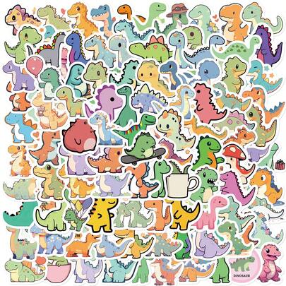 100 pegatinas de dinosaurios, pegatinas de vinilo para scrapbook, diarios, portátiles, parachoques, monopatines, botellas de agua, computadoras, teléfonos, dibujos animados, cascos, automóviles, útiles escolares, de vuelta a la escuela