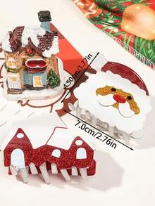 Christmas Half-Bundle Hairpins, Cute Shark And Tree-Shaped Hairpins, Featuring Elements Such As Santa Claus, Christmas Tree, Bells, And Christmas Greetings. Hair Accessories - Perfect For Christmas, Christmas Headwear, Christmas Gifts, Christmas Decorations.