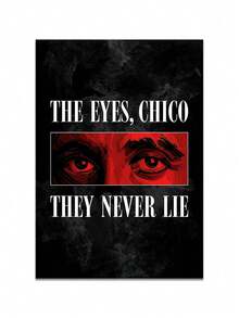 1pc Inspirational Quote Canvas Wall Art Poster, "THE EYES CHICO THEY NEVER LIE" Typography Print, Mysterious Close-Up Eyes Warning Artwork, Aesthetic Wall Decor For Living Room Decor, Bedroom Decor, Bathroom Decor, Corridor And Office Decoration, Modern Motivational Poster For Holiday Home Decor Accent, Optional Frame Hanging Canvas Poster - Multicolor - View 12