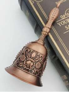 1pc Hand-Carved Bell, Vintage Colored Brass Bell, Metal Bell, Old Man Bell, Wedding Bell, Service Bell, Christmas Bell, School Hand-Cranked Bell, Christmas Gift Room Decor - Multicolor - View 19