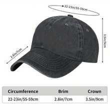 1pc Men's Baseball Cap Big Head Baseball Cap Retro Car Custom Festival 1975 , Running Cap For Athletes Summer Baseball Hat Adjustable, Breathable, Suitable For Outdoor Sports, Camping, Beach, Holiday Gift - Black - View 2
