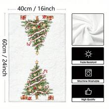 2/4 pièces Serviettes à vaisselle imprimées avec motif sapin de Noël, super absorbantes en microfibre moderne pour la cuisine et la cuisson, douces et très absorbantes, excellent cadeau pour les voisins, mamans, amis, pendaison de crémaillère, décoration de Noël, accessoires de cuisine