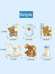 24 chiếc phụ kiện trang trí bánh cupcake hình gấu cho tiệc mừng em bé, đồ dùng trang trí tiệc mừng em bé, đồ trang trí sinh nhật, đồ trang trí tiệc mừng em bé theo chủ đề gấu được lựa chọn kỹ lưỡng, đồ trang trí bánh sinh nhật theo chủ đề động vật rừng, quà tặng trang trí nhà cửa màu xanh dương cho tiệc mừng em bé. - Màu xanh lam - Xem 2