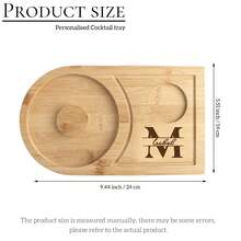 1pc Personalized Salt-Rimmed Bartender Tools, Wooden Cocktail Seasoning Tray-Laser Engraved Name-Suitable For Parties, Bars, Cocktail Receptions - A2-customized Letters and Text - View 9