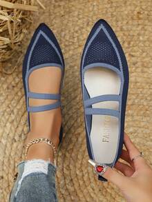 Preppy Style Women's Pointed Toe Flats, Fall, Autumn, Suitable For Home Wear All Seasons