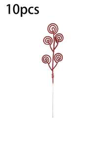 10 pezzi di foglie di caramelle rosse e lucide, accessori per decorazione dell'albero di Natale, elementi di allestimento per feste, accessori per servizi fotografici, decorazioni natalizie per la casa