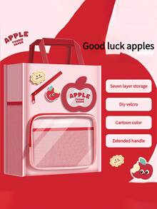 1 件大容量儿童辅导包 - 多隔层帆布手提书包，适合在校学生，家庭作业整理器，带文件袋，可存放美术用品，学习手提包，适合男孩和女孩 - 魔鬼氈補習袋 - 查看 10