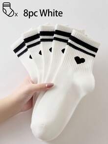 40/30/24/20/10/8/6/4/2 Stücke Unisex bequeme Sportsocken, geeignet für Training/Herbst/Winter, Damen Langsocken, antibakteriell, Schwarz/Weiß Farbe - Verschiedenfarbig - Übersicht 23