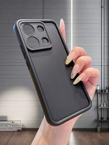 1 carcasă de telefon simplă, neagră, din corindon, îngroșată, mată, rezistentă la șocuri, cu acoperire completă, protecție pentru cameră, compatibilă cu Samsung A52/A53/A54/A55/S23/S24/S25, OPPO, INFINIX, HONOR