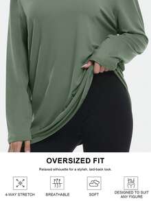 TELALEO 4 Packs Women's Long Sleeve Crewneck Shirts Oversized Long Sleeve T Shirts Crewneck Basic Casual Fall Winter Tops Workout Fashion Y2K Clothes - Multicolor - View 5