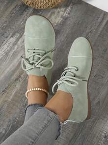 Women's Fashion Casual Soft Bottom Round Toe Flats, Run Small By One Size