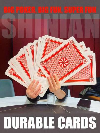 54pcs Giant Poker Cards, Oversized Playing Cards For Casino Theme Party Decoration, Huge Poker Cards, Giant Wedding Cards, Full Deck Jumbo Poker Game Magic Fun, Suitable For School, Classroom, Elderly, All Ages, Party, Party Games Pranks Fun, Valentine's Day Wedding Birthday Graduation