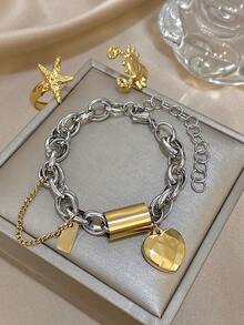 1 件夏季海星贝壳手链金色开口手镯女士不锈钢手链适合日常派对圣诞珠宝圣诞礼物