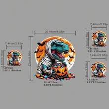 3 قطع/3 قطع/4 قطع من شارات ملابس الديناصور لليلة هالوين تحت القمر، ملصقات قابلة للغسيل من الدرجة الأولى لل-DIY، ملصقات نقل الحرارة للملابس، تي شيرتات نساء/رجال، حقائب الظهر، وسائد، شارات زخرفية، ملصقات، قبعات البيسبول، حقائب الظهر، وغيرها